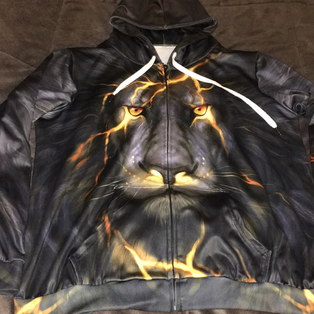 Lion Print Hoodie - Euro XXXL - US XXL